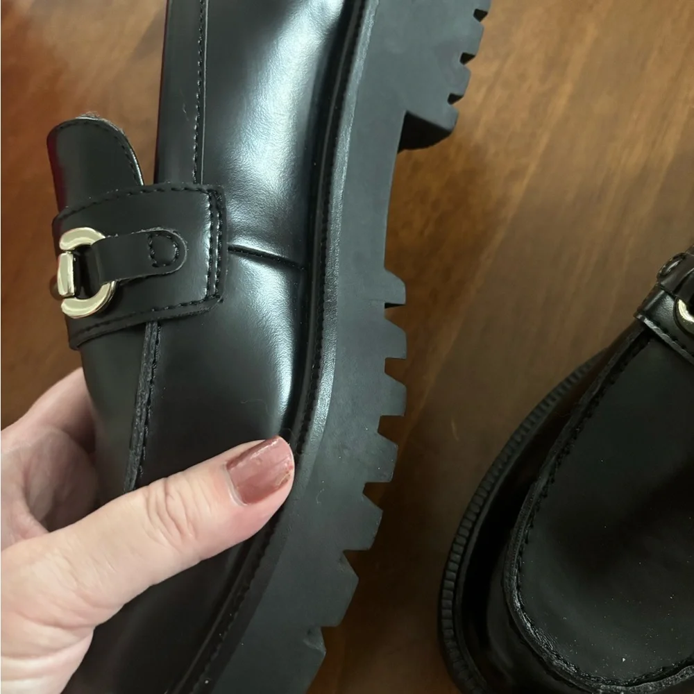 H&M Woman’s Black Platform Loafers with Buckle NWOT Final Sale